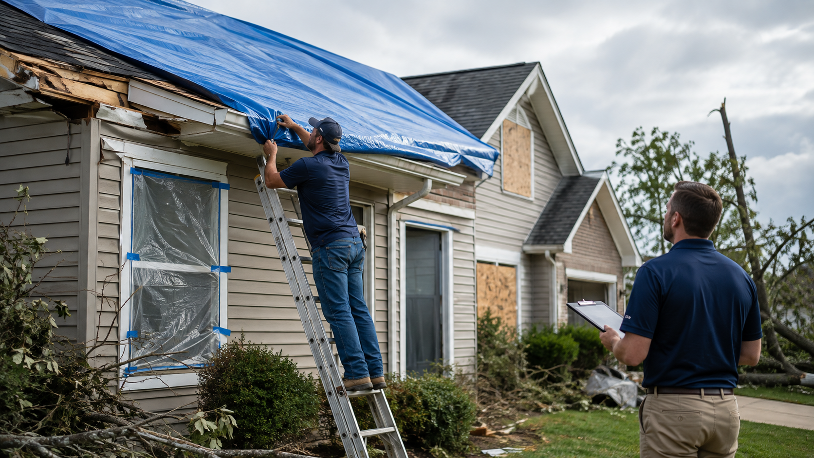 Temporary Repairs Before the Insurance Inspection